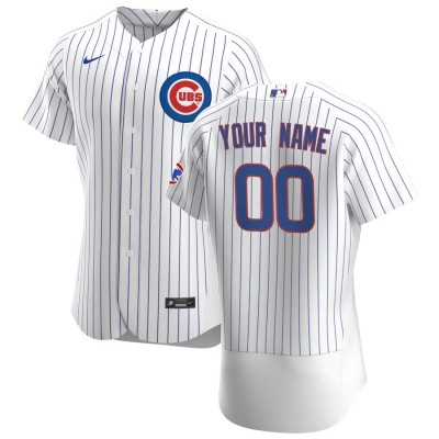 Chicago Cubs Custom Men's Nike White Home 2020 Authentic Player Jersey